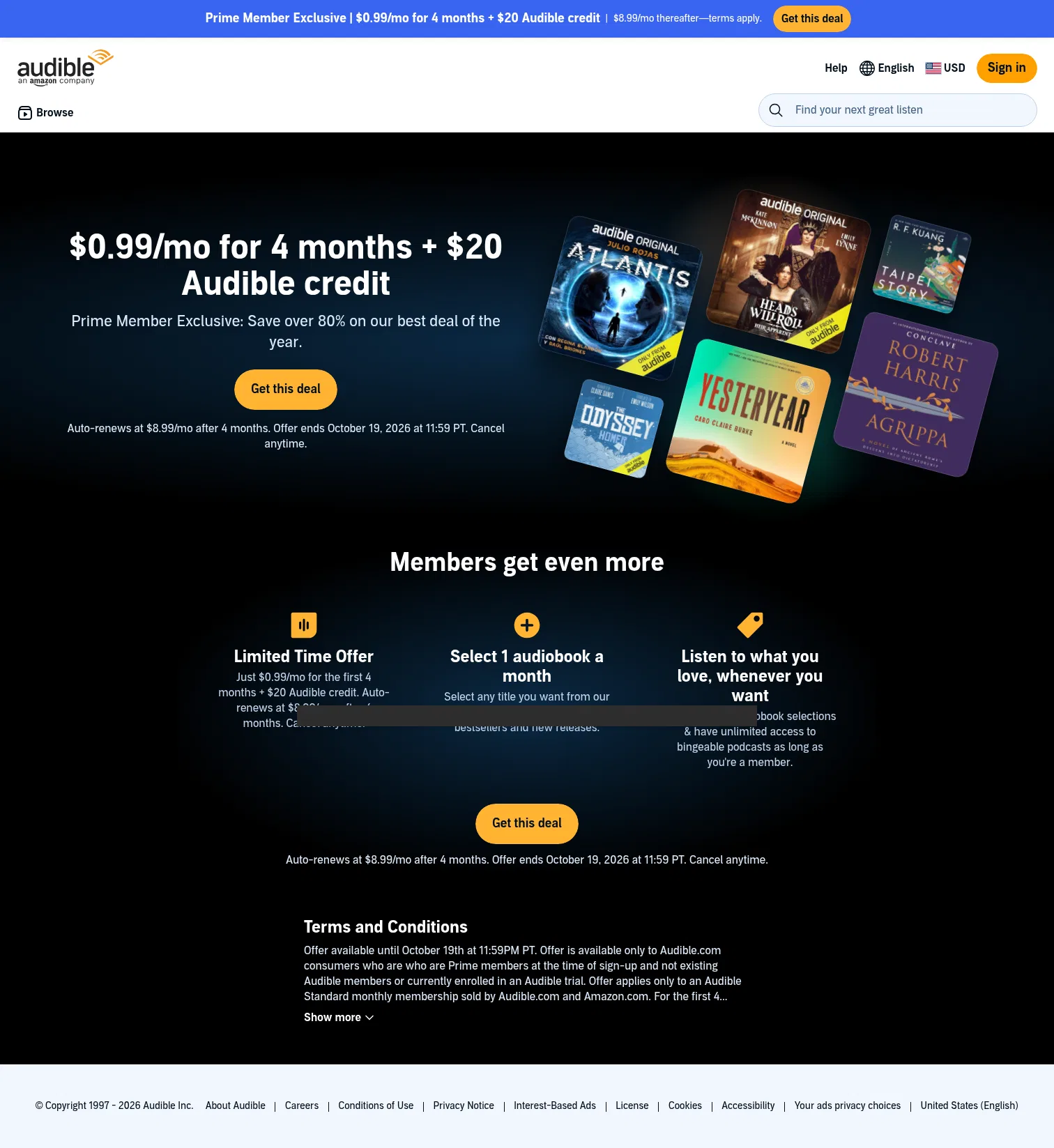 audible.com/ep/prime-big-deal-days on desktop, full screenshot