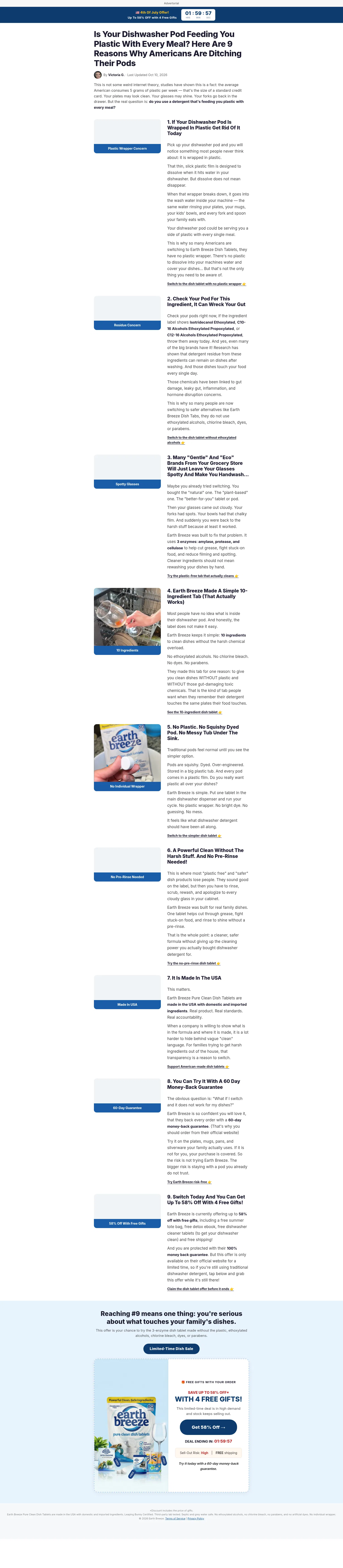 thebreeze.earthbreeze.com/pages/dish-pods-plastic on desktop, full screenshot