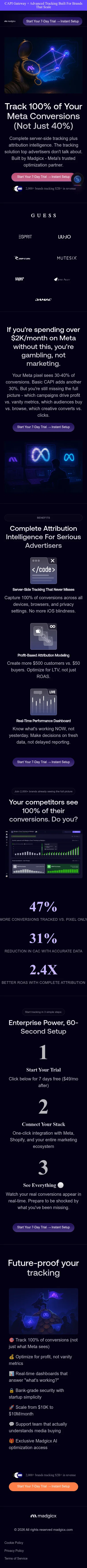madgicx.com/offer/tracking on mobile, full screenshot