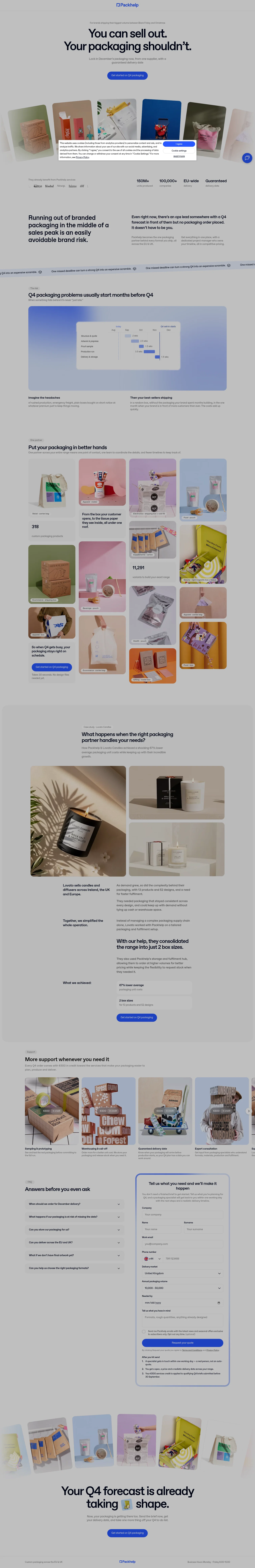 Packhelp landing page