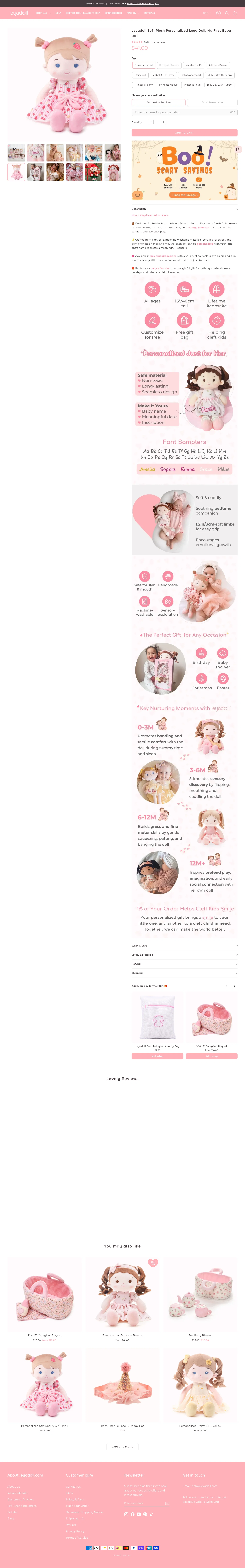 leyadoll.com/products/leyadoll-personalized-doll-collection on desktop