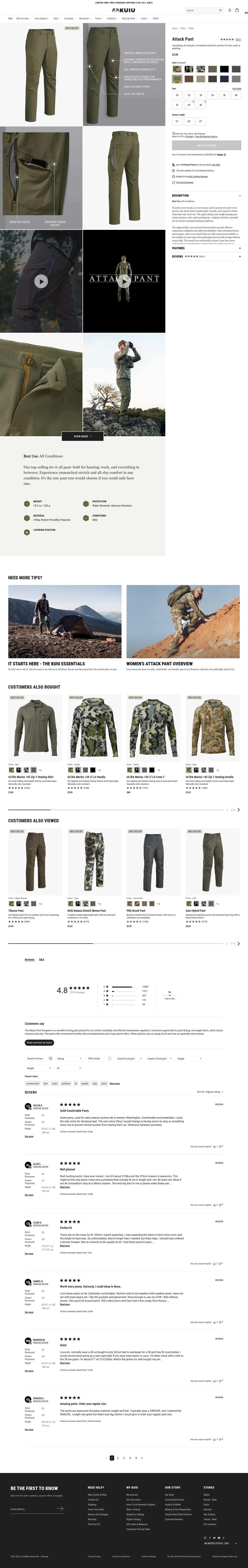 kuiu.com/products/attack-pant-evergreen on desktop