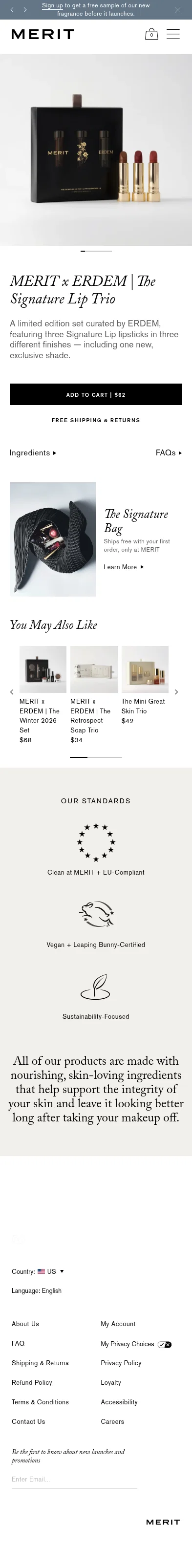 meritbeauty.com/products/the-signature-lip-trio on mobile