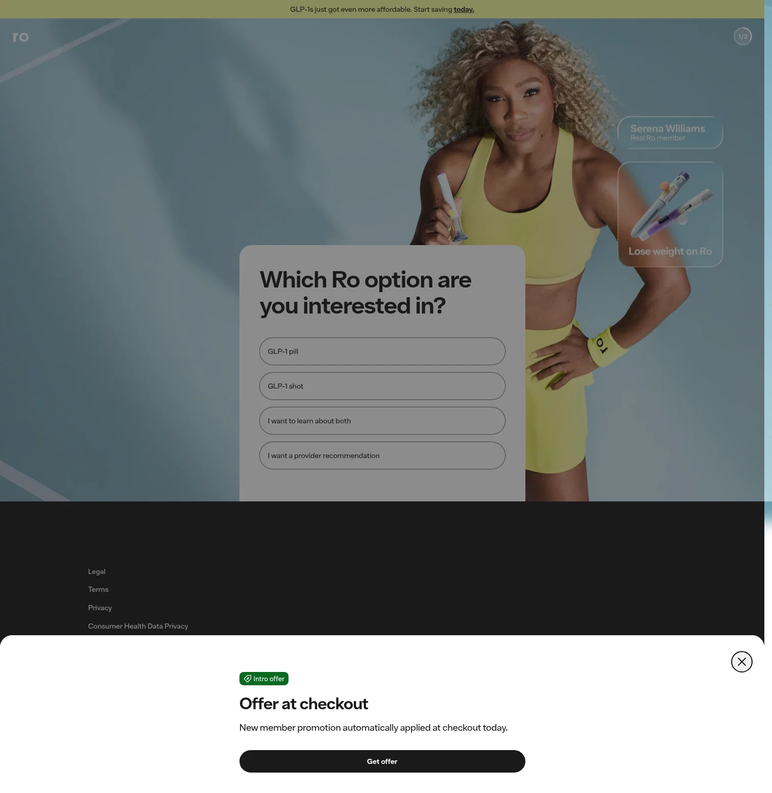 Ro landing page