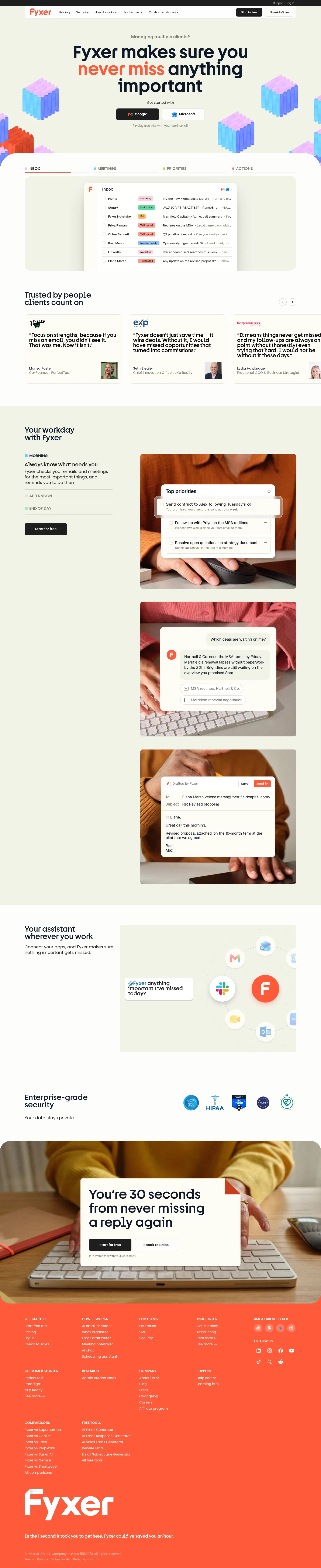 fyxer.com on desktop, full screenshot
