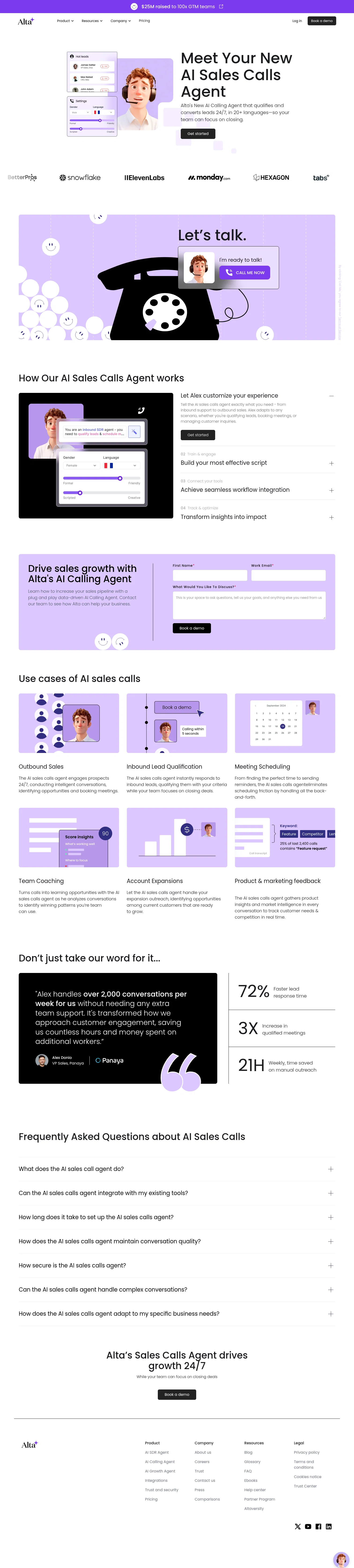 altahq.com/ai-calling-agent on desktop