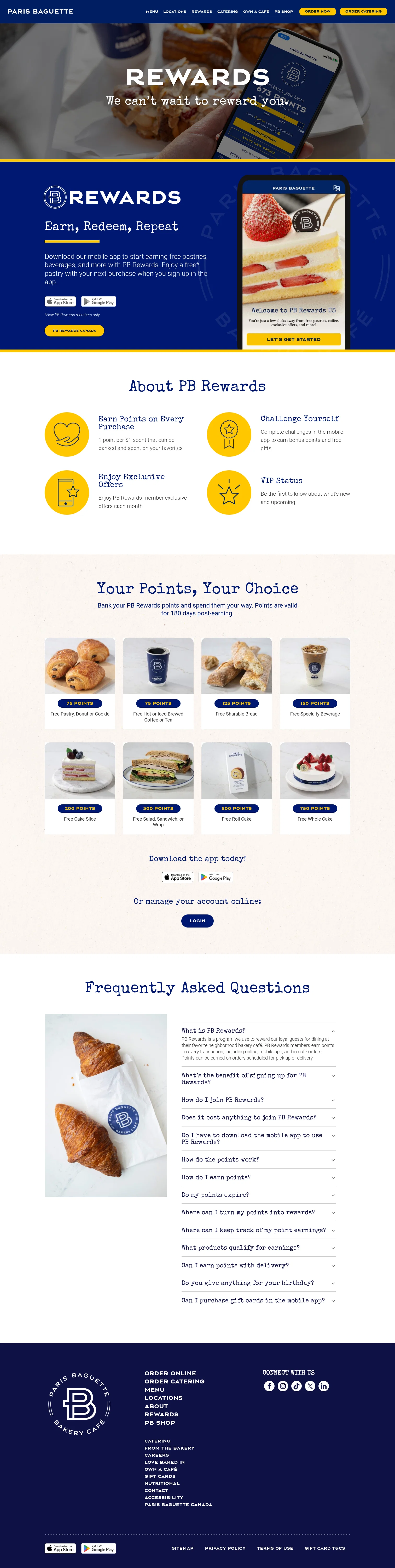 Paris Baguette landing page