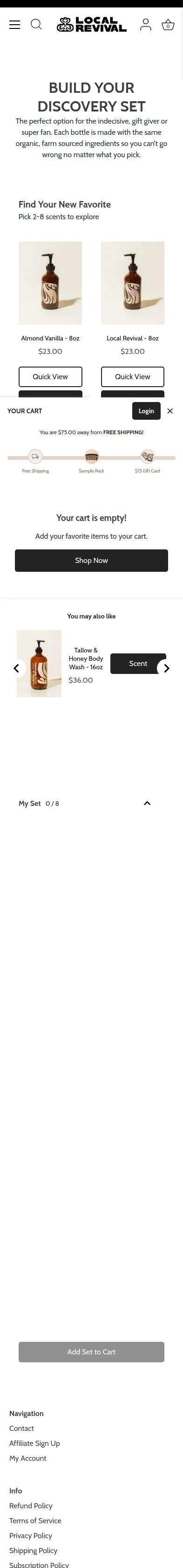 localrevival.co/pages/discovery-set on mobile, full screenshot