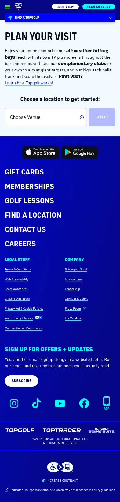 topgolf.com/us/plan-a-visit on mobile, full screenshot