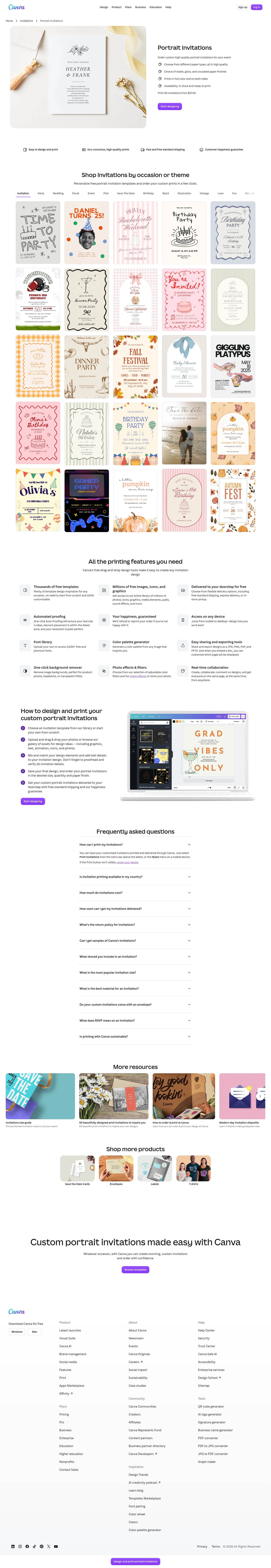 canva.com/invitations/portrait on desktop