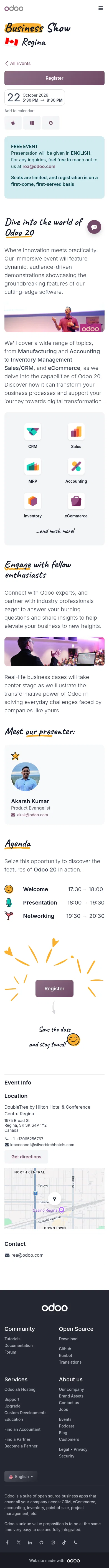odoo.com/event/odoo-business-show-regina-saskatchewan-12478/register on mobile