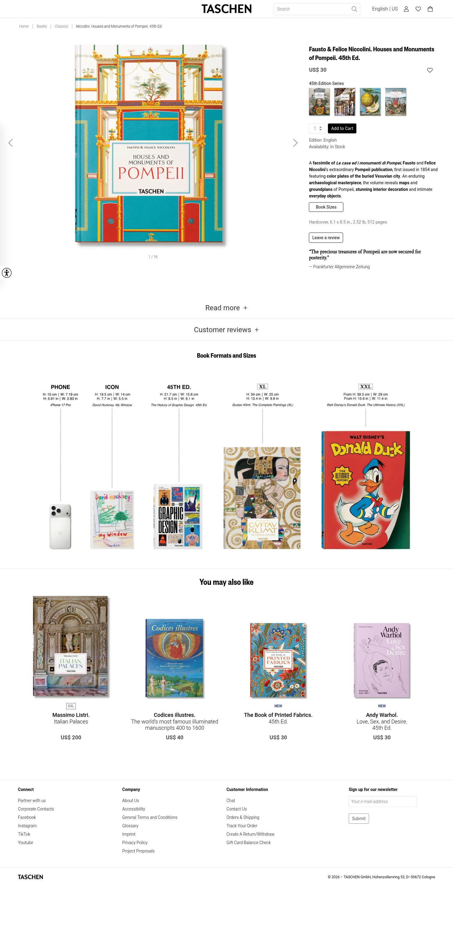 taschen.com/en/books/classics/42351/niccolini-houses-and-monuments-of-pompeii-45th-ed on desktop, full screenshot