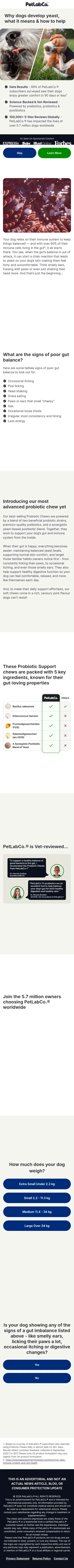 campaigns.petlabco.co.uk/pbc_quizw_uk_yeast on mobile, full screenshot