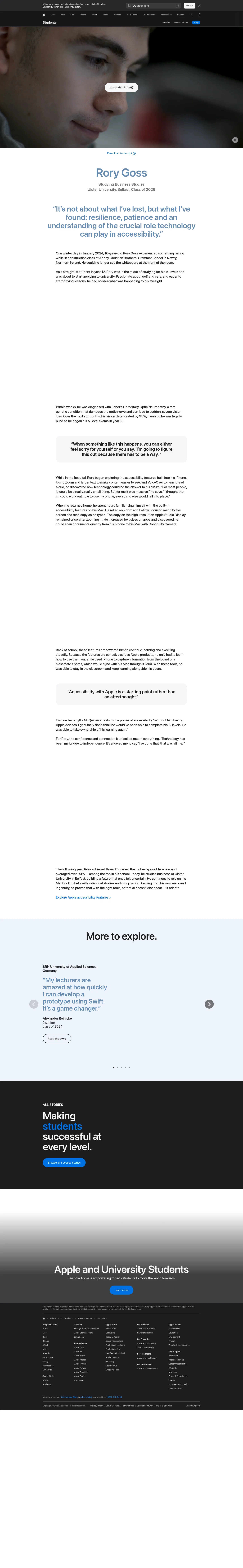 apple.com/uk/education/college-students/success-stories/goss on desktop