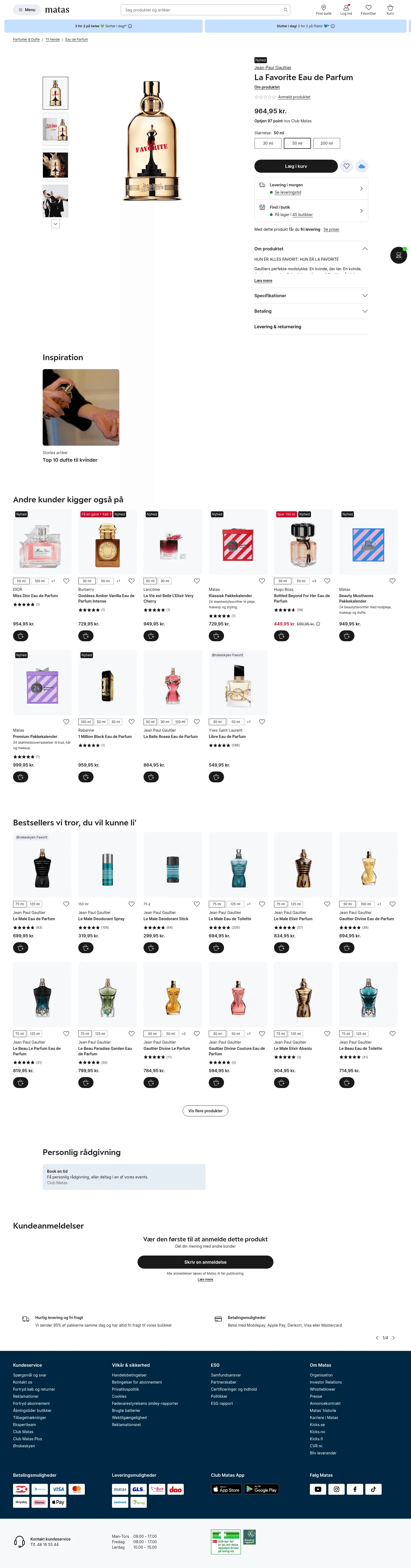 matas.dk/jean-paul-gaultier-la-favorite-eau-de-parfum-natural-spray_10356527 on desktop, full screenshot