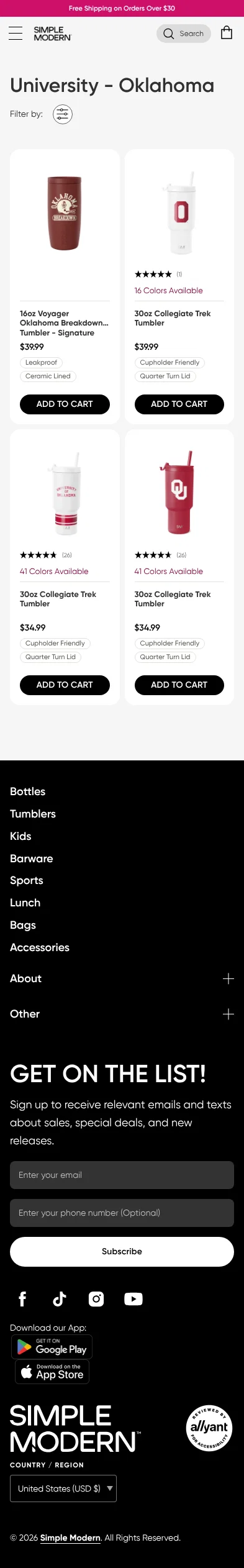 simplemodern.com/collections/university-oklahoma on mobile