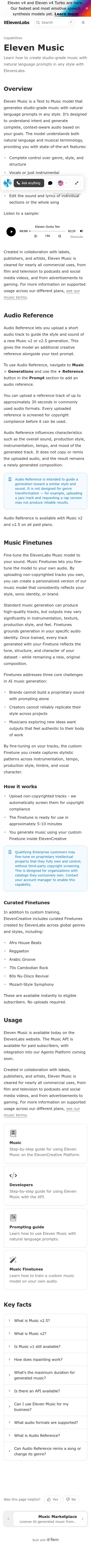 elevenlabs.io/docs/overview/capabilities/music on mobile, full screenshot