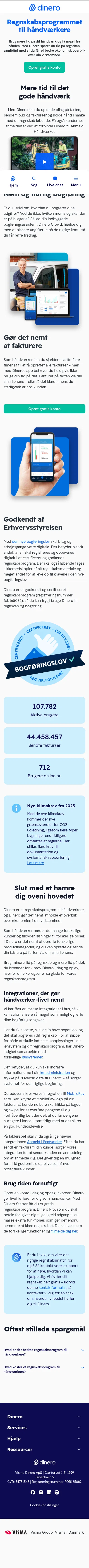 dinero.dk/hvem-er-dinero-for/haandvaerkere on mobile