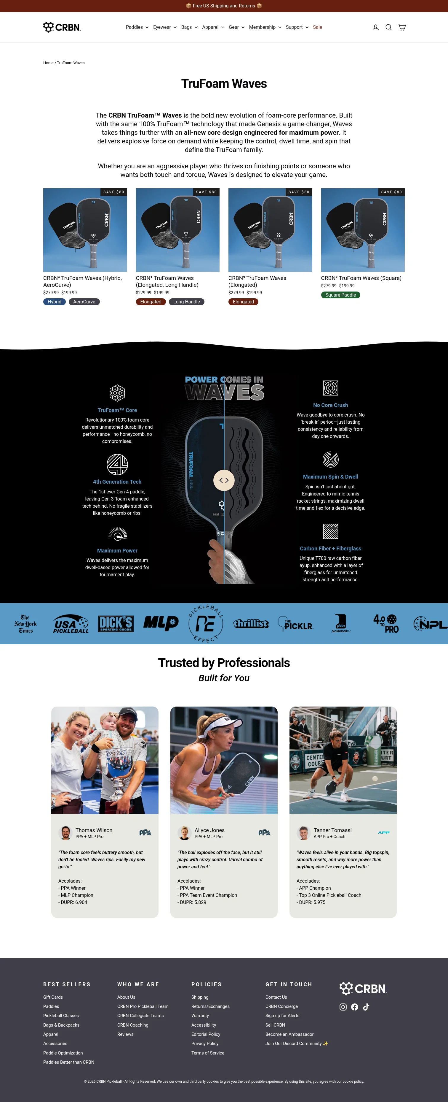 CRBN Pickleball landing page