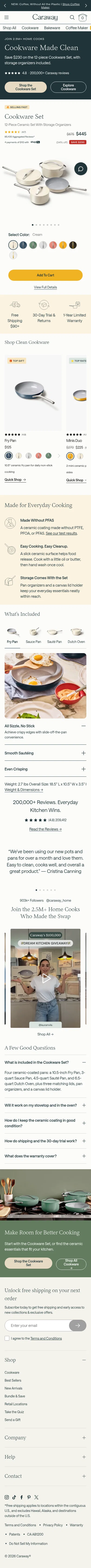 carawayhome.com/pages/elevated-cookware on mobile