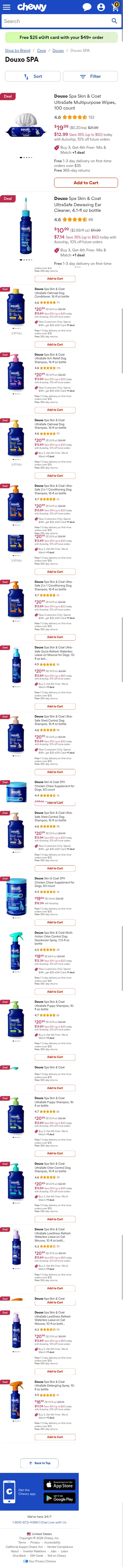 chewy.com/brands/douxo-spa-14240 on mobile, full screenshot