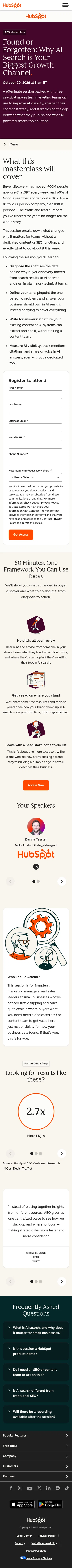 offers.hubspot.com/found-or-forgotten-aeo-masterclass on mobile