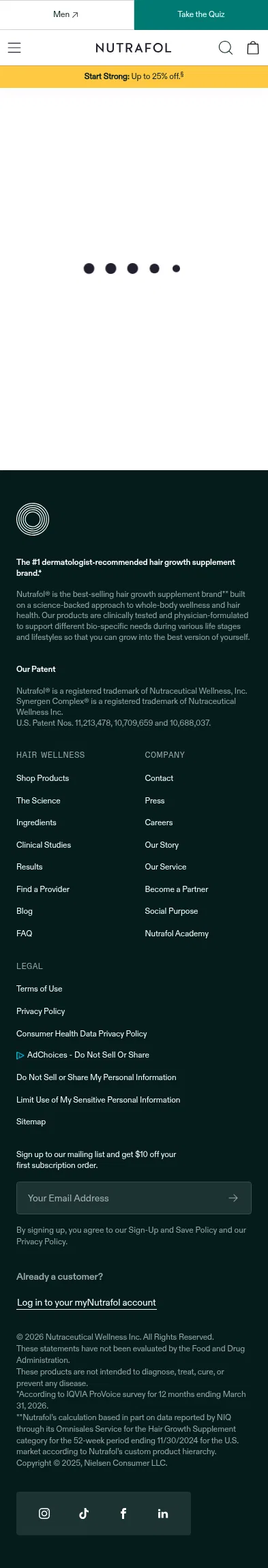 nutrafol.com/hair/benefits/services/referral/refer-a-friend on mobile, full screenshot
