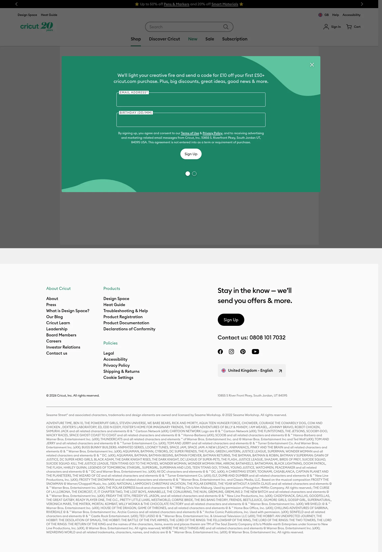 cricut.com/en-gb/machine-quiz on desktop