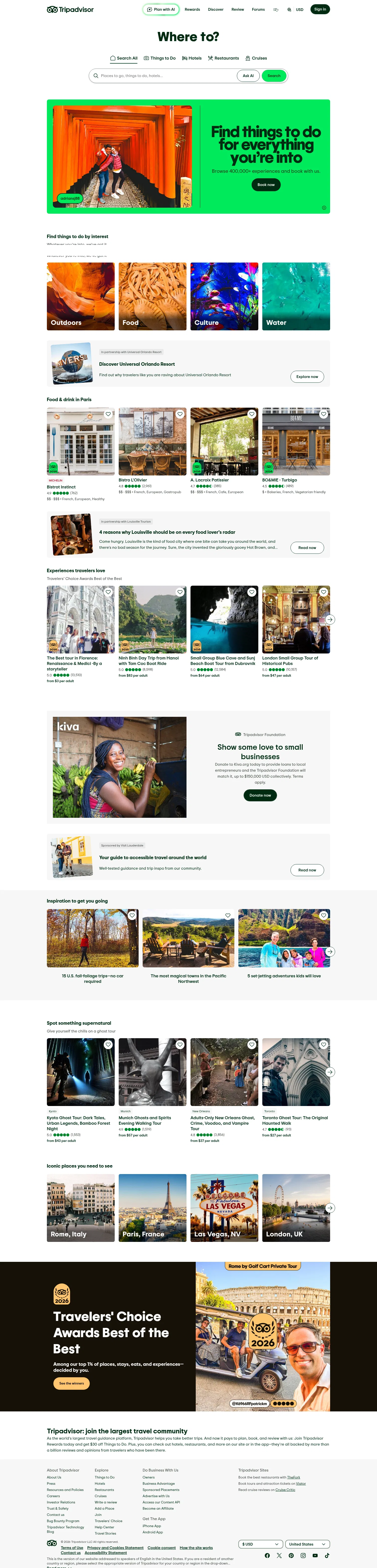 tripadvisor.com on desktop, full screenshot