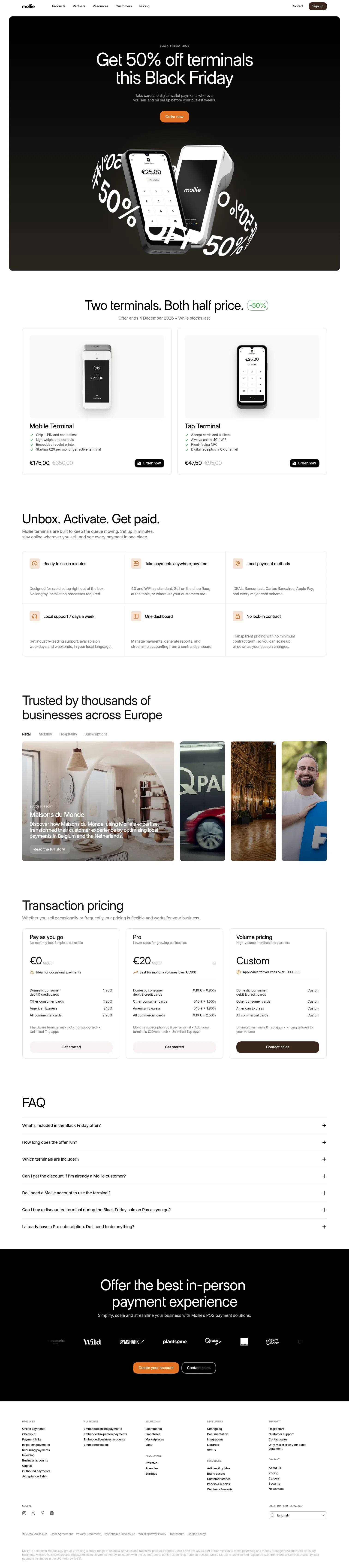 Mollie Payments landing page