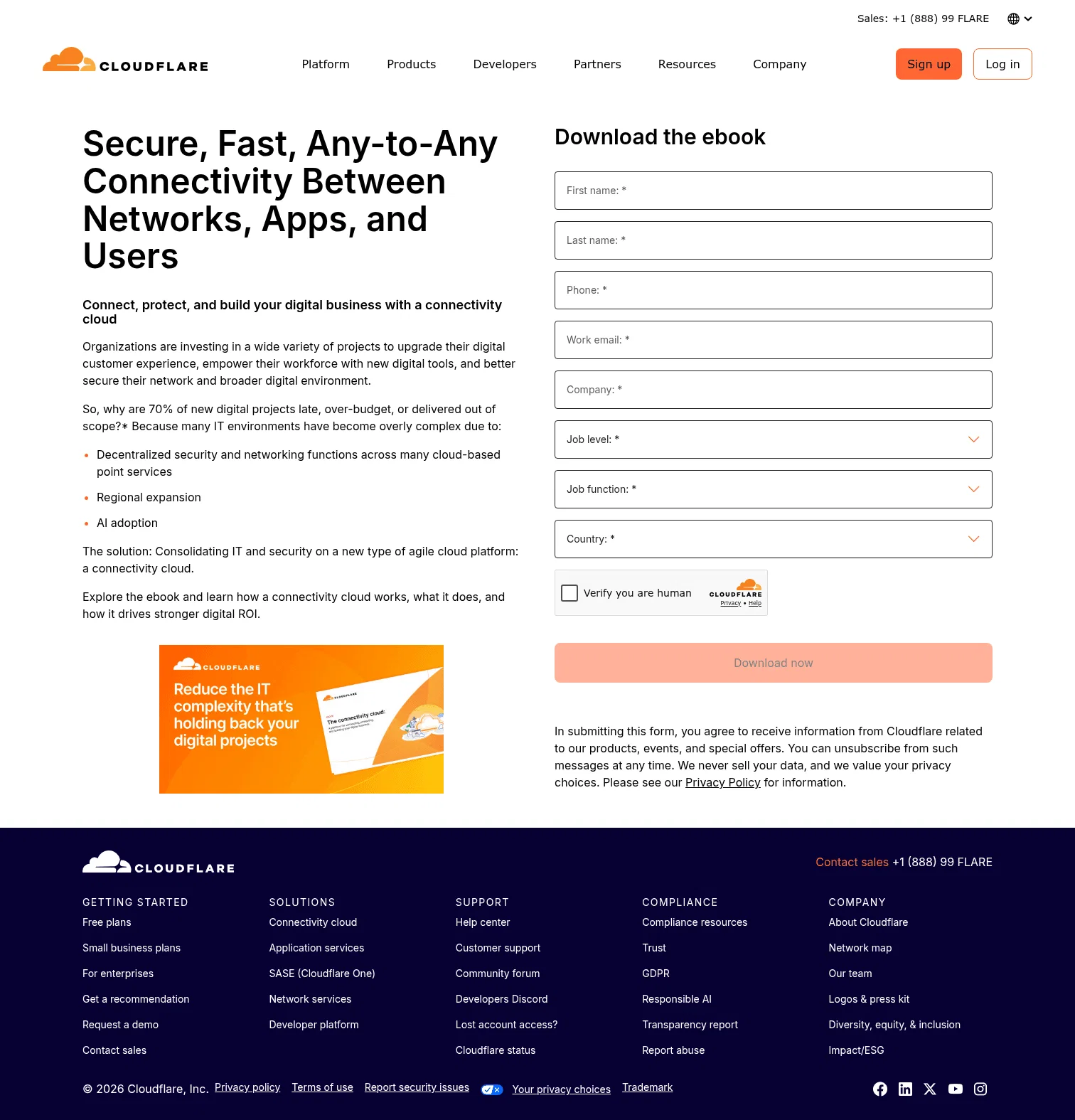 Cloudflare landing page