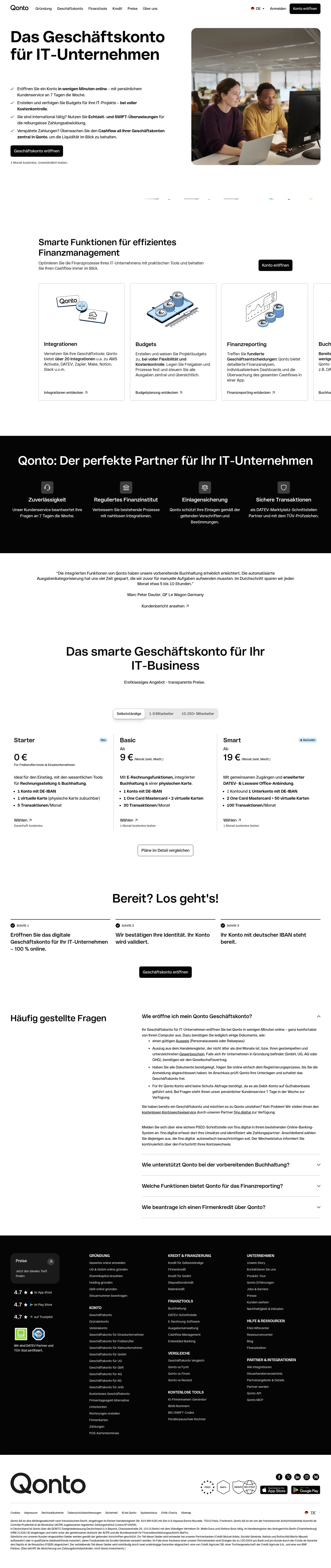 qonto.com/de/open-an-account/it-services on desktop, full screenshot
