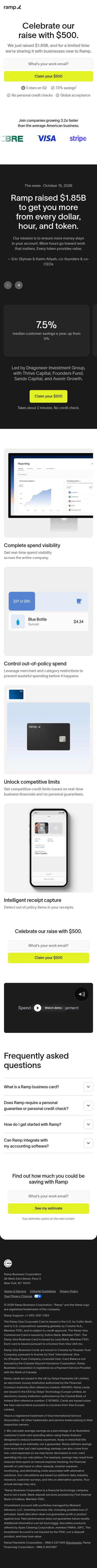 ramp.com/ramp-at-60-billion on mobile, full screenshot