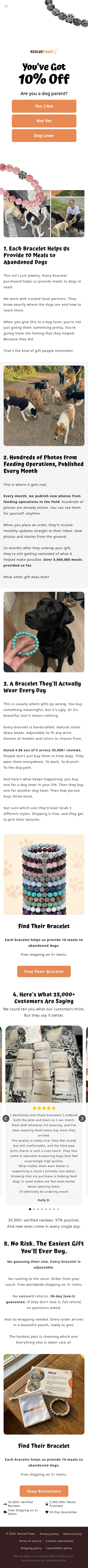 therescuepaws.com/pages/5-reasons-why-gift on mobile, full screenshot