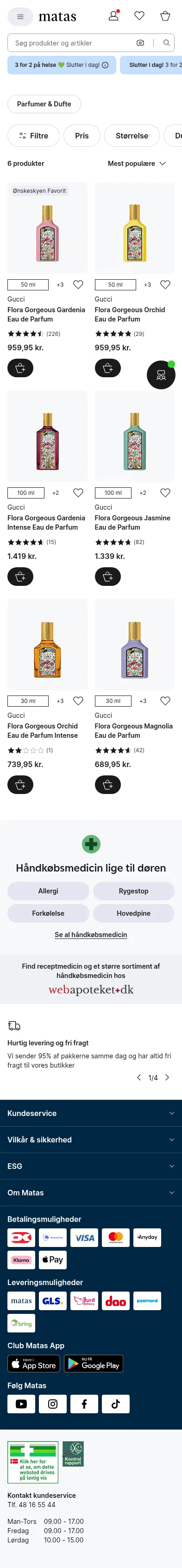 matas.dk/produkter/769876-788983-1001624-1039949-814882-1014001 on mobile, full screenshot