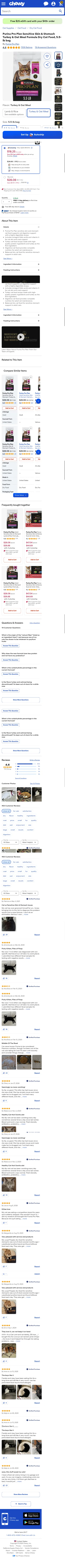 chewy.com/purina-pro-plan-adult-sensitive-skin/dp/181997 on mobile, full screenshot