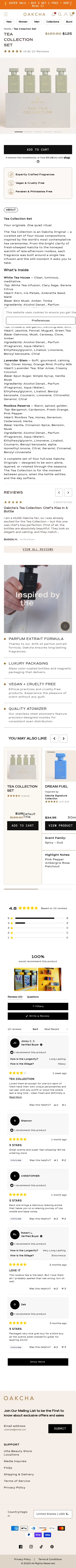 oakcha.com/products/tea-collection-set on mobile, full screenshot