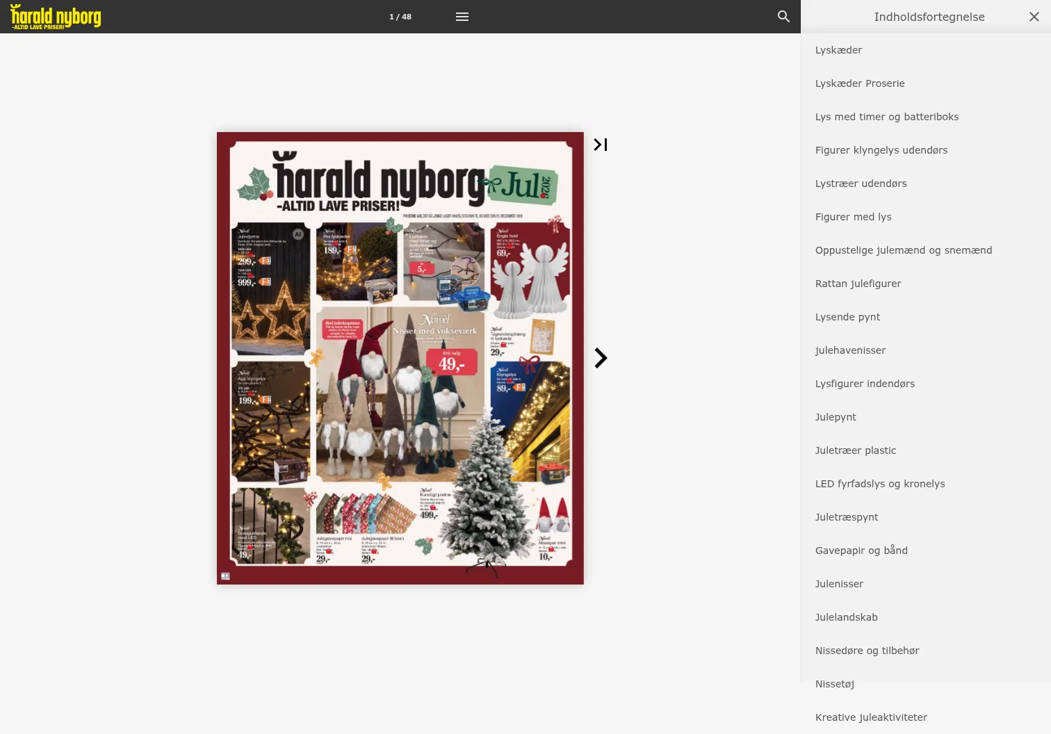 publikationer.harald-nyborg.dk/netkataloger/jul/jul-2026 on desktop, full screenshot