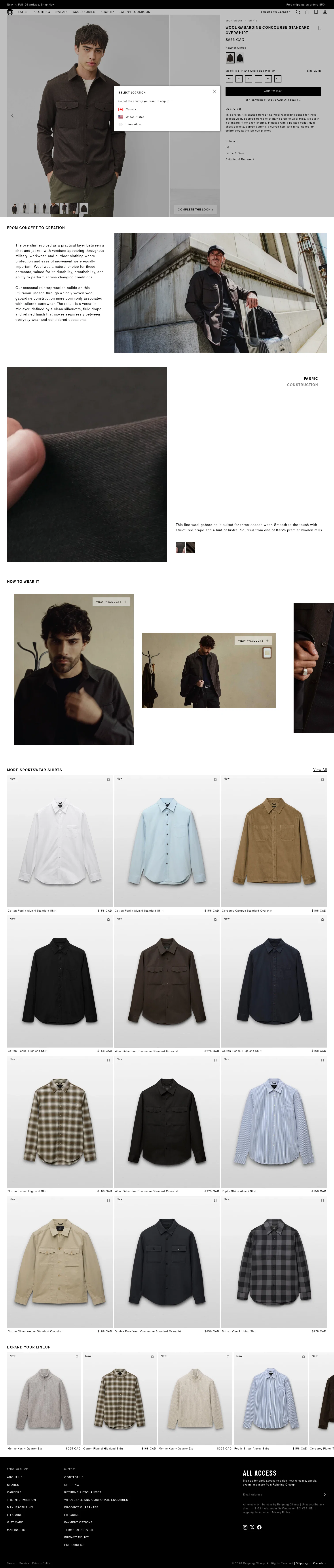 ca.reigningchamp.com/products/wool-gabardine-concourse-standard-overshirt-heather-coffee on desktop