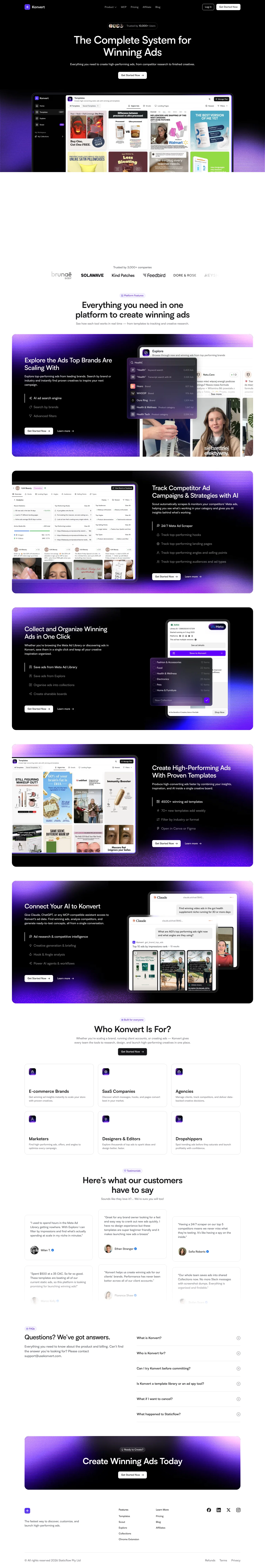 Usekonvert landing page