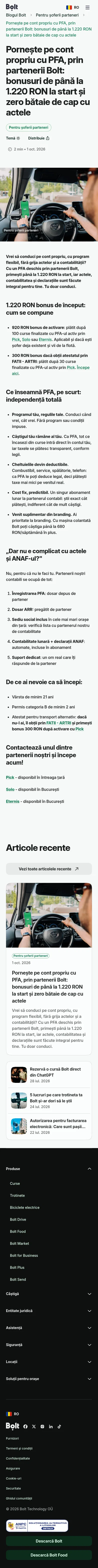 Bolt landing page