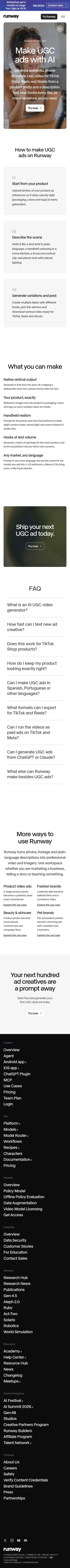 runway.com/use-cases/ugc-ads on mobile