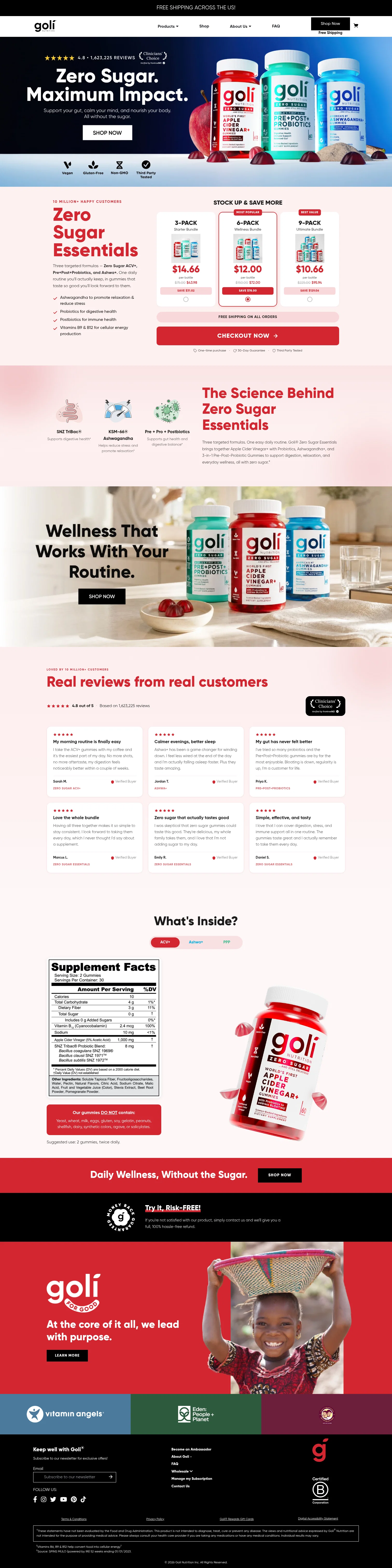 Goli landing page