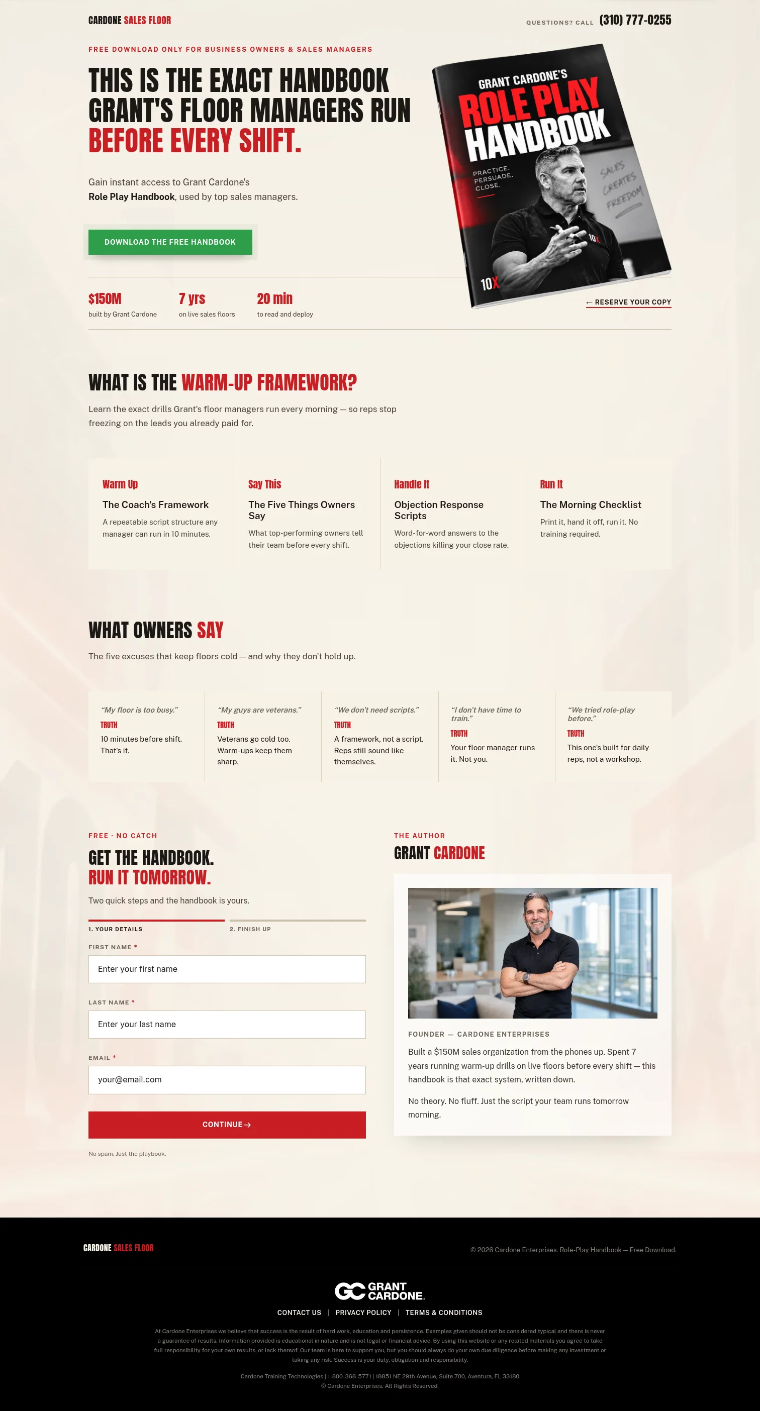 Grant Cardone landing page