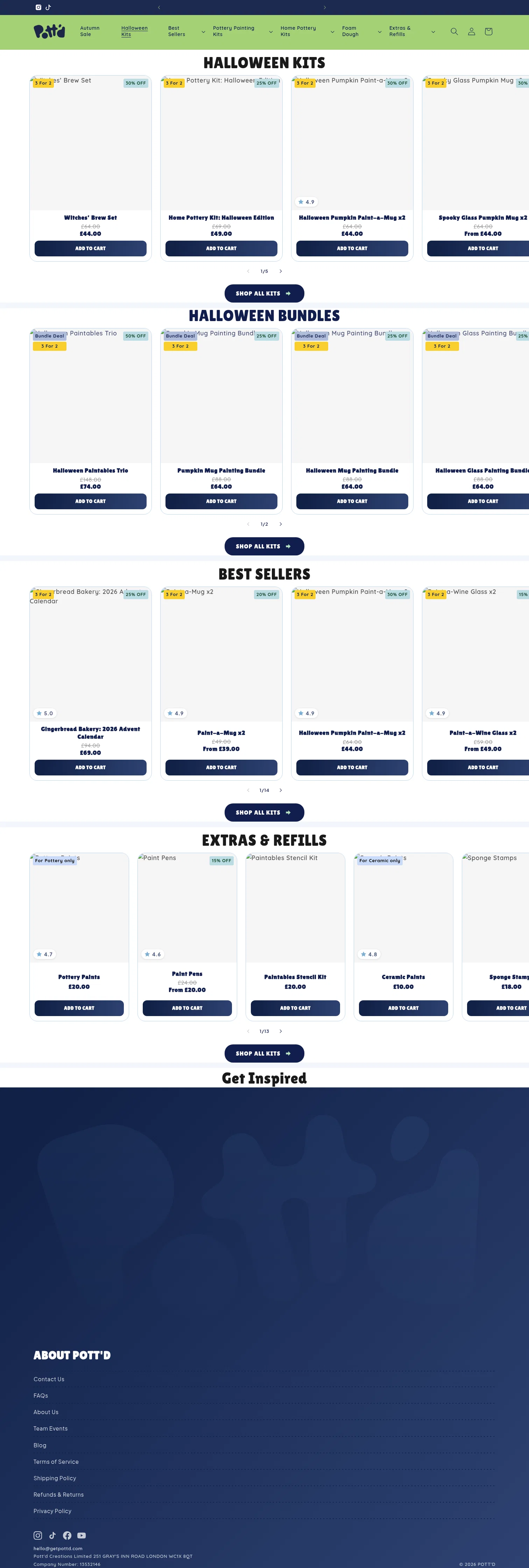 Pott'd landing page