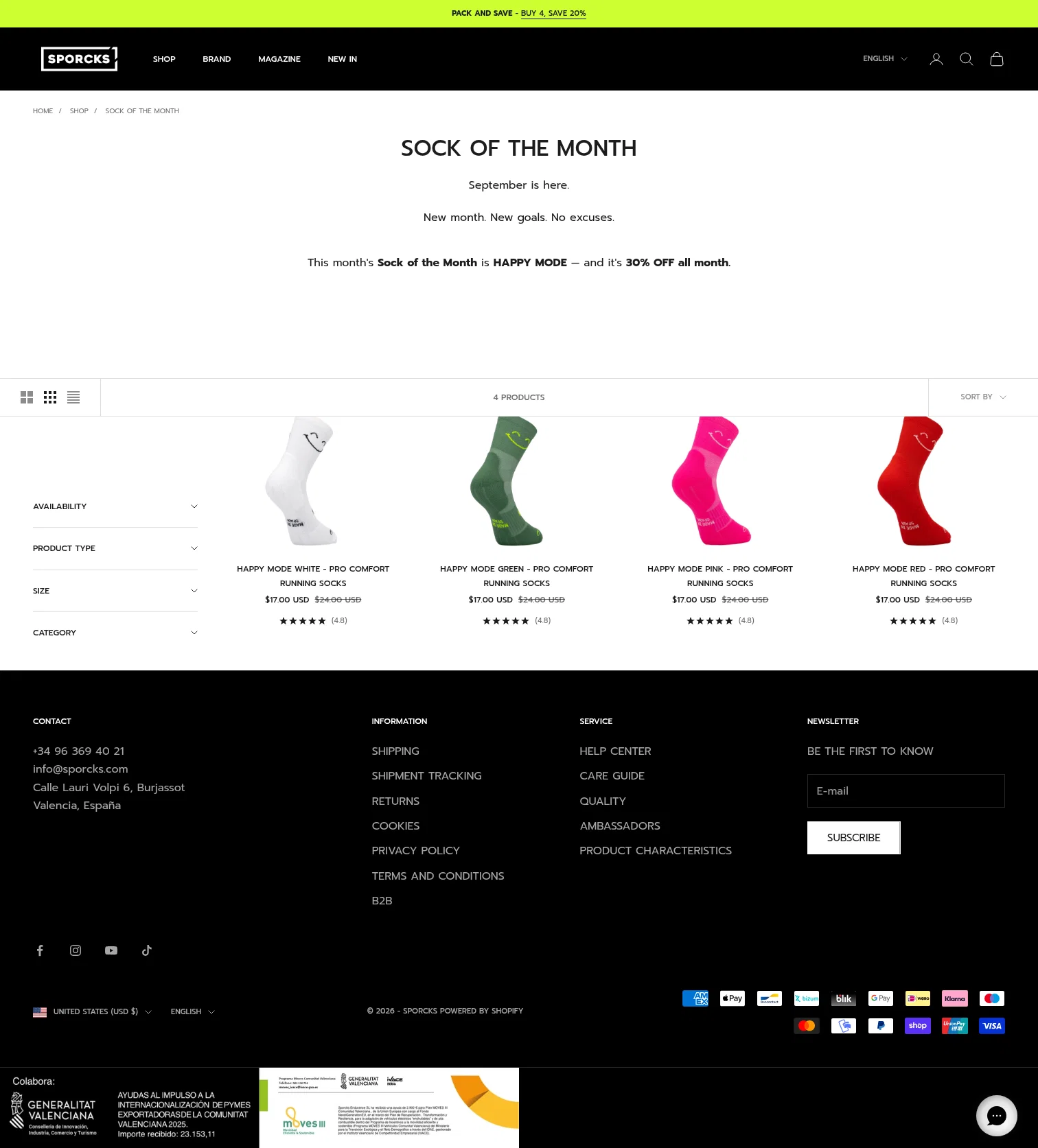 Sporcks landing page