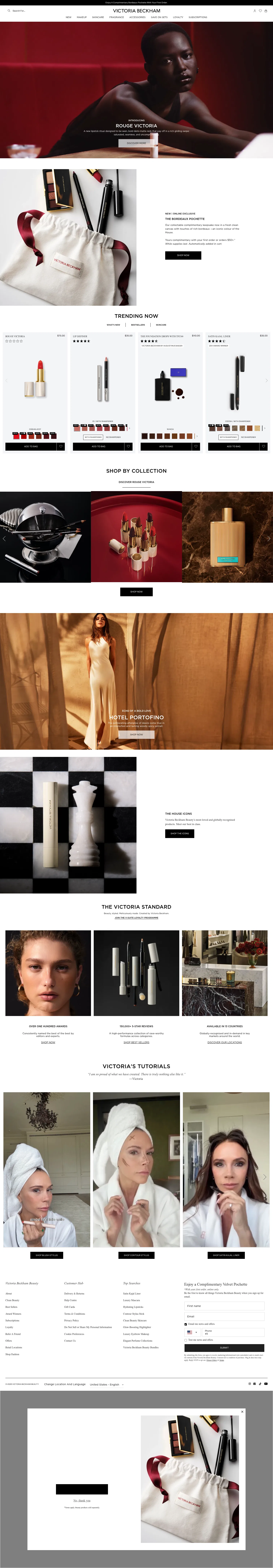 victoriabeckhambeauty.com on desktop, full screenshot