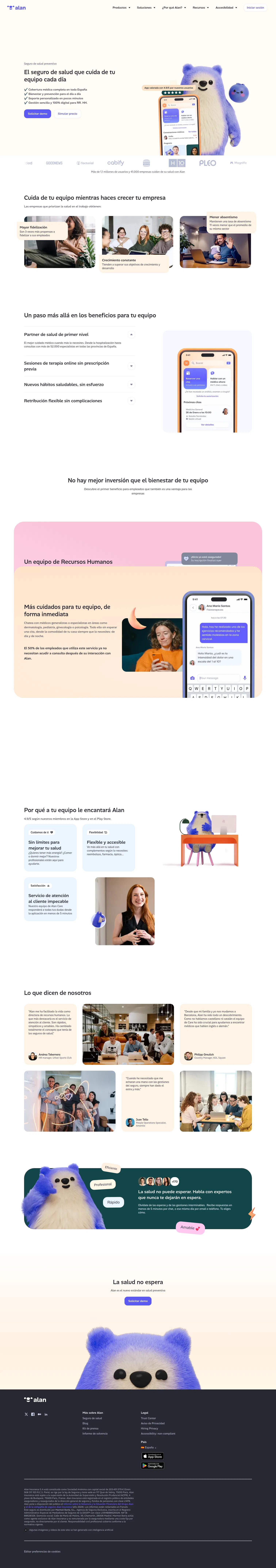 alan.com/es-es/l/homepage-paid-brand-variant on desktop, full screenshot