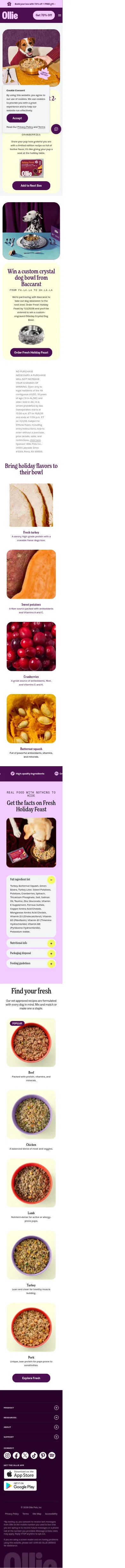 ollie.com/feast on mobile, full screenshot