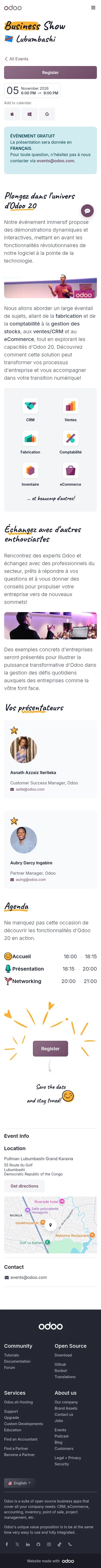odoo.com/event/business-show-lubumbashi-12495/register on mobile